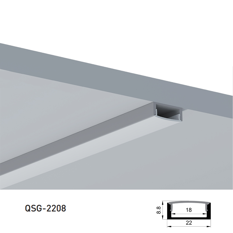 LED Diffuser Aluminum Profile For LED Strip Lighting With 18mm Inner Width
